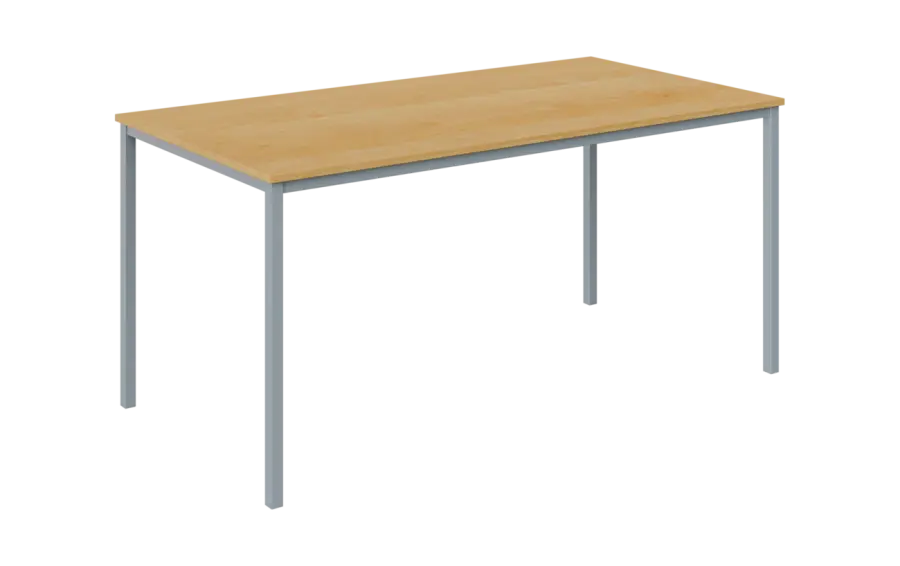 JPT 160 Jídelní stůl 1600 x 800 mm, deska javor horský / podnož stříbrná